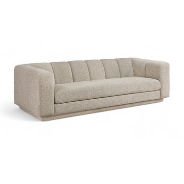 Modari 95 Inch Fabric Upholstered Sofa In Beige