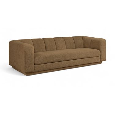 Modari 95 Inch Fabric Upholstered Sofa In Brown