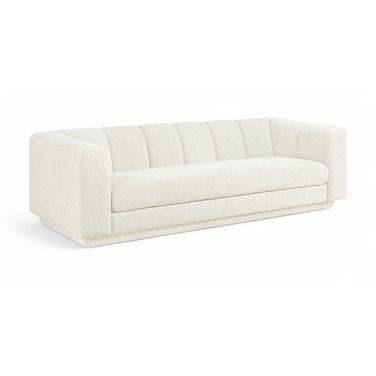 Modari 95 Inch Fabric Upholstered Sofa In Cream