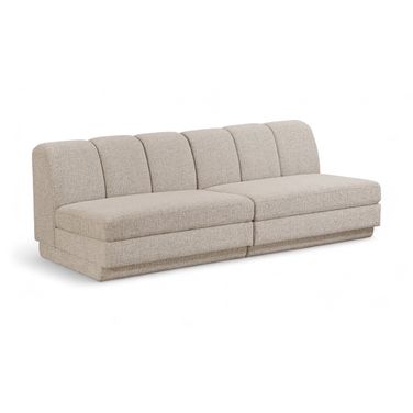 Modari Fabric Upholstered 2-Piece Modular Sofa In Beige