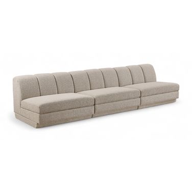 Modari Fabric Upholstered 3-Piece Modular Sofa In Beige