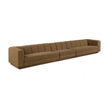 Modari Fabric Upholstered 3-Piece Modular Sofa In Brown