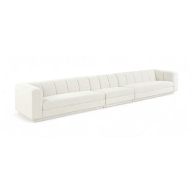 Modari Fabric Upholstered 3-Piece Modular Sofa In Cream