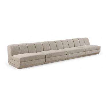 Modari Fabric Upholstered 4-Piece Modular Sofa In Beige