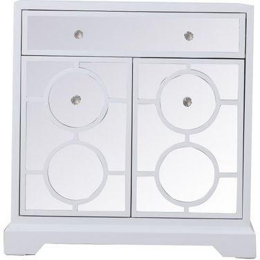 Modern 32 Inch Mirrored Cabinet In White