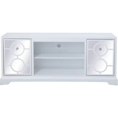 Modern 60 Inch Mirrored Tv Stand In White