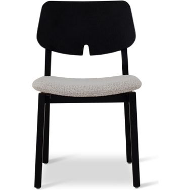 Modern Brazilian Beth Side Chair In Boucle Crafted Glaze Seat and Ebano Frame