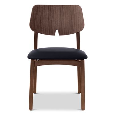 Modern Brazilian Beth Side Chair In Shimmy Black and Nogal