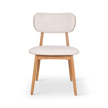 Modern Brazilian Claudia Side Chair Set of 2 In Harvest Natural and Damasco