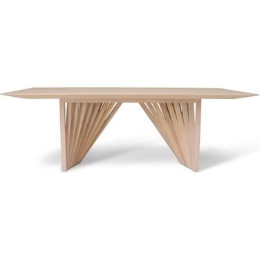 Modern Brazilian Laguna Wooden Top Dining Table In Nevoa Frame