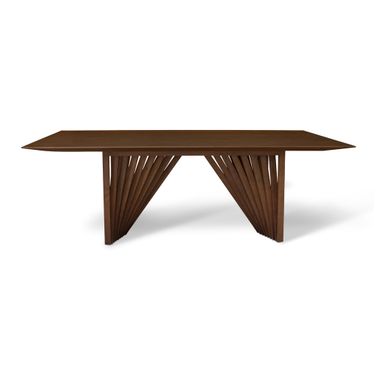 Modern Brazilian Laguna Wooden Top Dining Table In Nogal