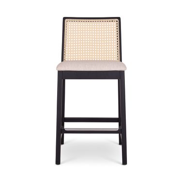 Modern Brazilian Nardia Cane Counter Stool In Harvest Natural and Natural