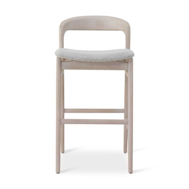 Modern Brazilian Velma Barstool In Crafted Glaze and Nevoa