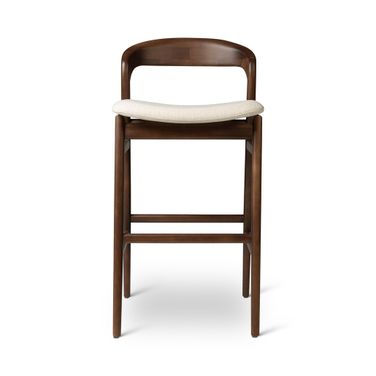 Modern Brazilian Velma Barstool In Medley Ivory and Nogal