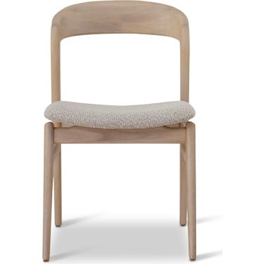 Modern Brazilian Velma Side Chair In Boucle Crafted Glaze Seat and Nevoa Frame