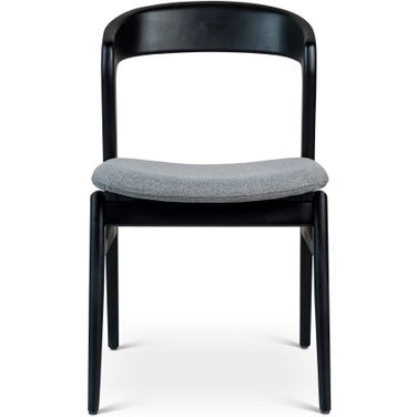 Modern Brazilian Velma Side Chair In Essence Grey Seat and Ebano Frame