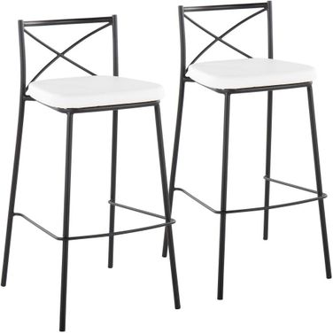 Modern Charlotte 30 Inch Fixed Height Barstool Set of 2 In Black