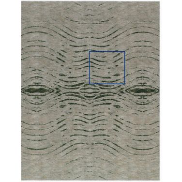 Modern Collection Hand-Knotted Silk and Wool Area Rug- 2' x 2' In Ivory and Silver