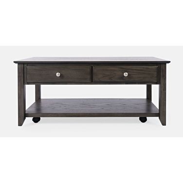Modern 44 Inch 4 Drawer Coffee Table In Gray Brown