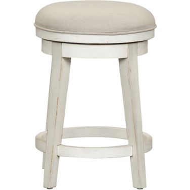 Modern Farmhouse Console Swivel Stool In White