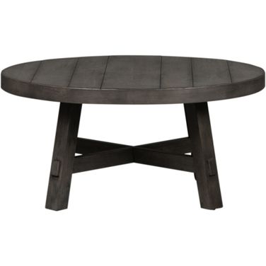 Modern Farmhouse Dusty Charcoal Splay Leg Round Cocktail Table