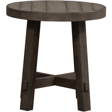 Modern Farmhouse Dusty Charcoal Splay Leg Round End Table