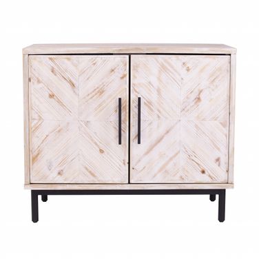 Modern Farmhouse Rustic Accent Storage Cabinet In Natural