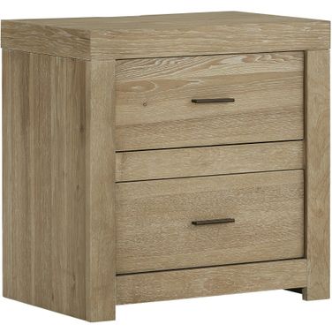 Modern Loft 2 Drawer Nightstand with Power In Khaki