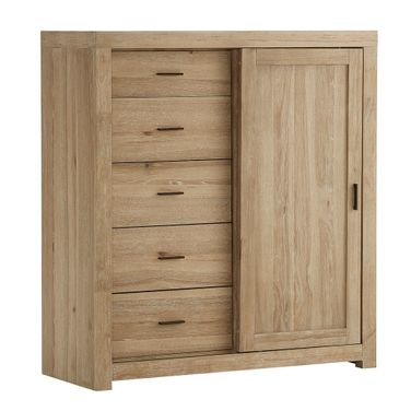 Modern Loft Sliding Door Chest In Khaki