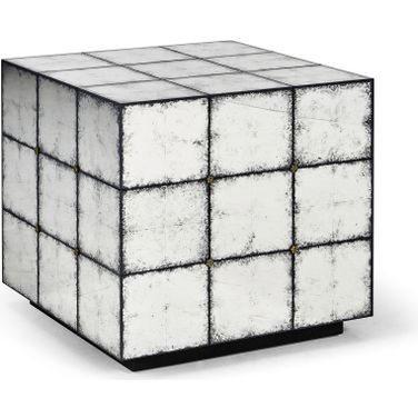 Modern Luna Square End Table In Silver