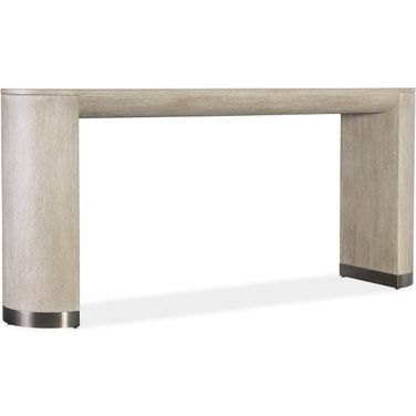 Modern Mood Rounded Rectangle Console Table In Light Wood