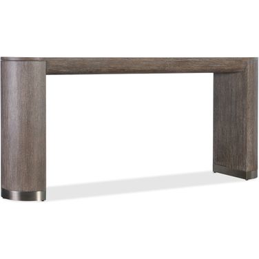 Modern Mood Rounded Rectangle Console Table In Dark Wood