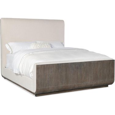 Modern Mood King Upholstered Panel Bed In Dark Wood