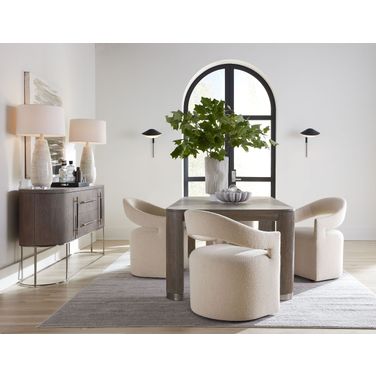 Modern Mood Leg Extendable Dining Room Set In Dark Wood