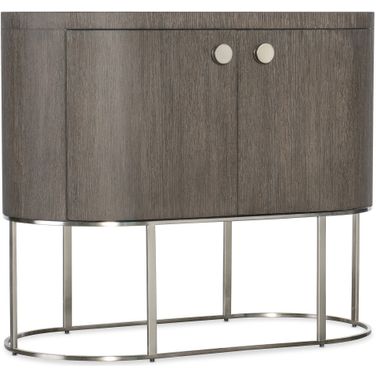 Modern Mood Oval Nightstand In Dark Wood