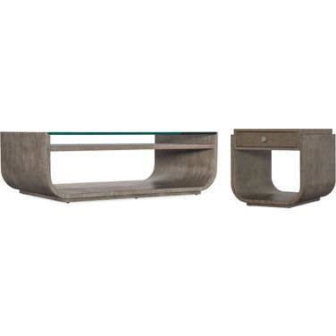 Modern Mood Rectangle Occasional Table Set In Dark Wood