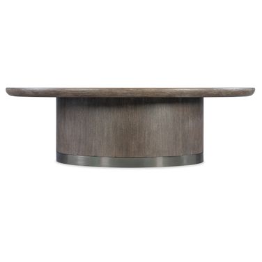 Modern Mood Round Cocktail Table In Dark Wood