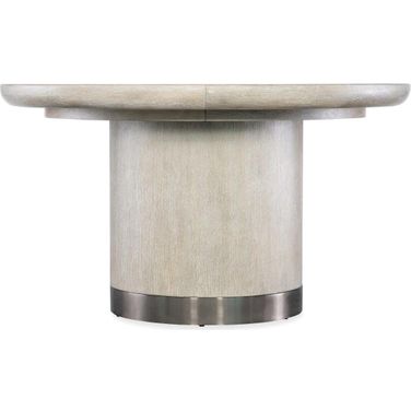 Modern Mood Round Dining Table with 1-18 Inch Leaf In Light Wood