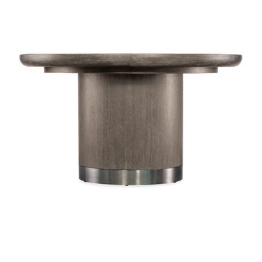 Modern Mood Round Dining Table with 1-18 Inch Leaf In Dark Wood