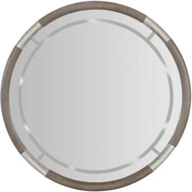 Modern Mood Round Mirror In Dark Wood
