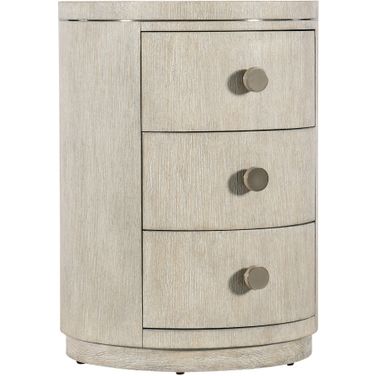Modern Mood Round Nightstand In Light Wood