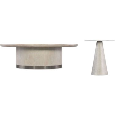Modern Mood Round Occasional Table Set In Light Wood