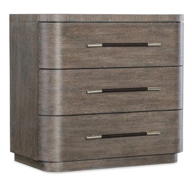 Modern Mood Three Drawer Nightstand In Dark Wood