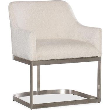 Modern Mood Upholstered Arm Chair with Metal Base In Beige