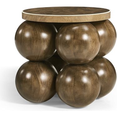 Modern Orb Round Accent Table In Brown