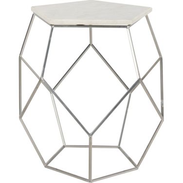 Modern Pentagon Marble Top Side Table