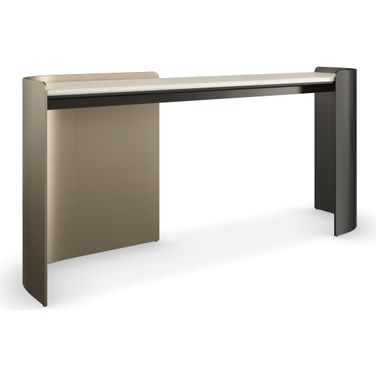 Modern Principles Movement Console Desk In Chocolate