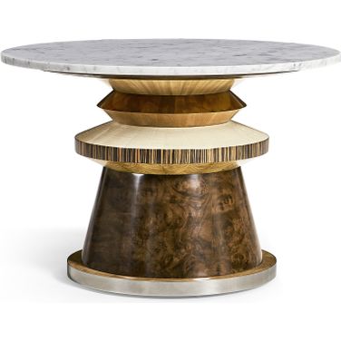 Modern Rook Round Cocktail Table In Brown