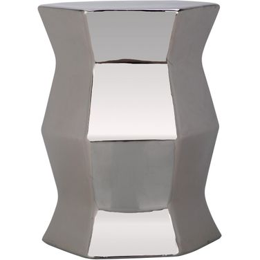Modern Silver Hexagon Garden Stool