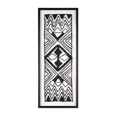 Modern Tribal Shadow Box In Black and White
